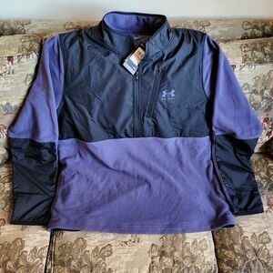 Under Armour Taupe/Black Mens Fleece and Nylon 1/2 Zip size 3XL  NWT